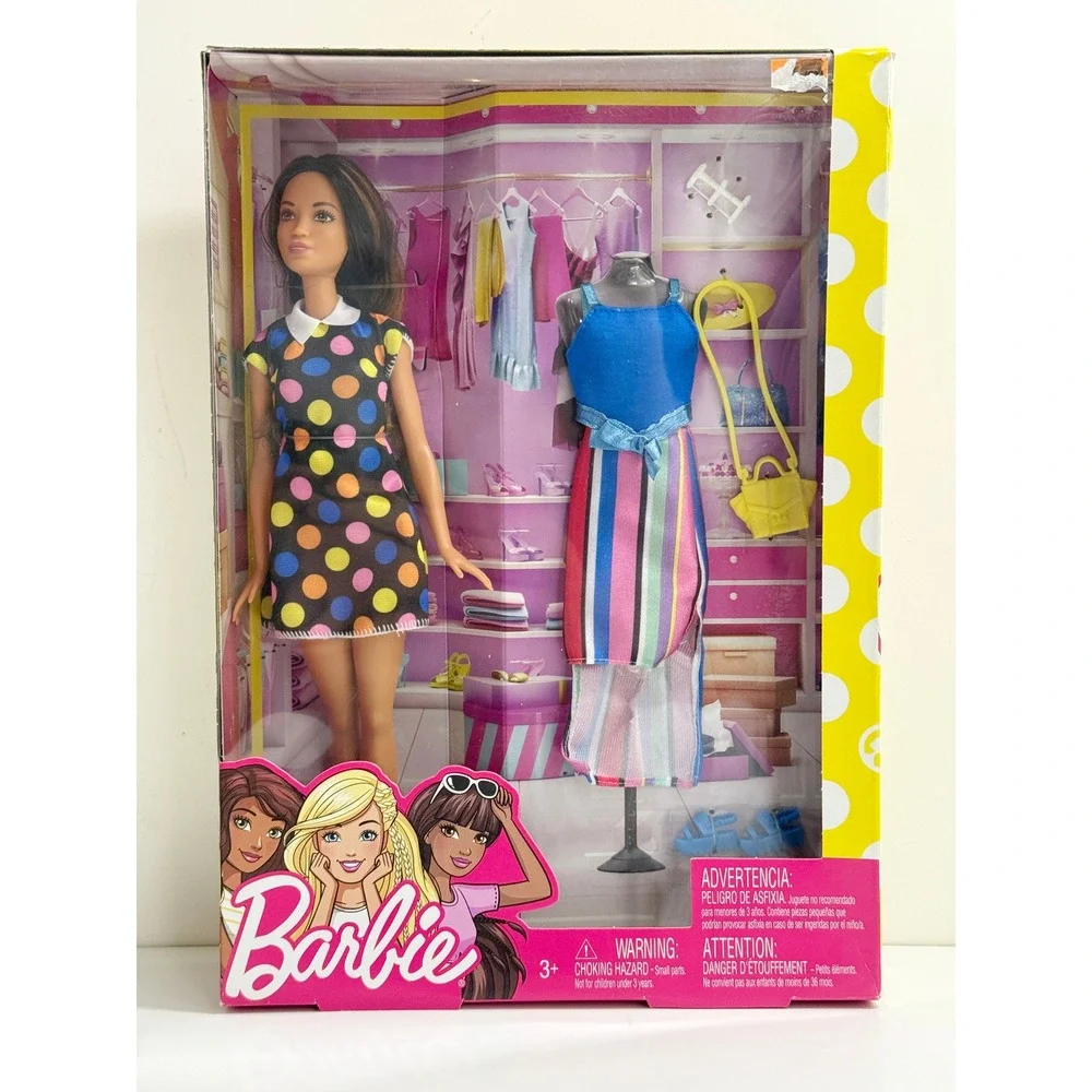 Barbie Doll and‎ Fashions Kids OS Multicolor Polka Dot Striped FFF60